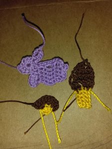 Crochet Rabbit and Mushrooms