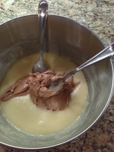 Sugar-Butter-Egg Mixture with Peanut Butter