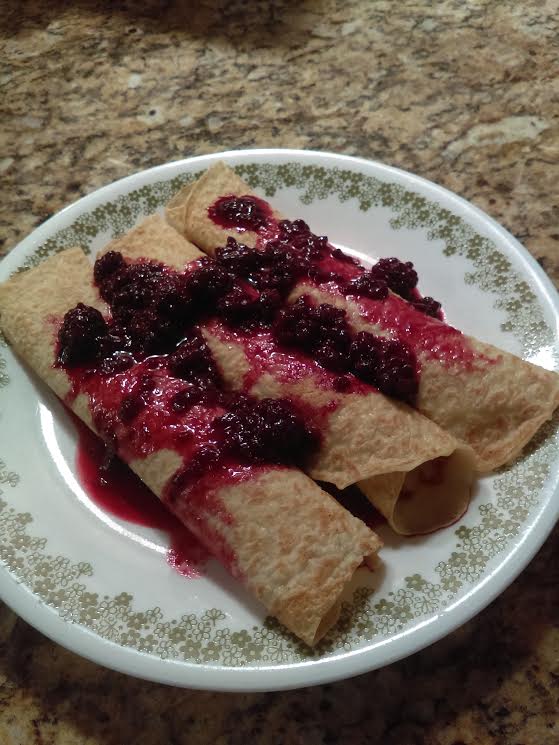Crepes with Blackberry Compote